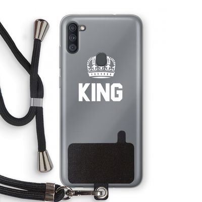 King zwart: Samsung Galaxy A11 Transparant Hoesje met koord