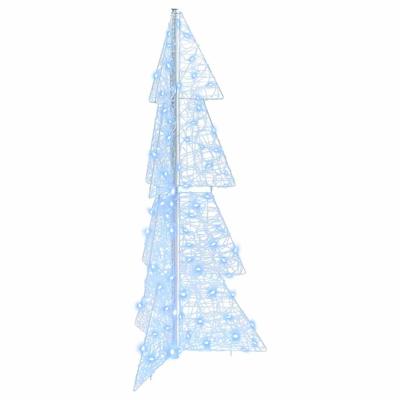 Kerstboom met 100 LED Koud Wit 120 cm Acryl