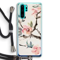 Japanse bloemen: Huawei P30 Pro Transparant Hoesje met koord