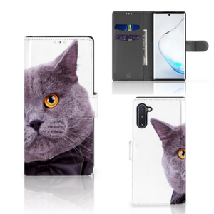 Samsung Galaxy Note 10 Telefoonhoesje met Pasjes Kat