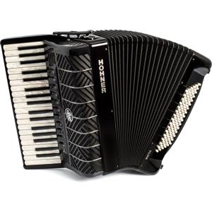 Hohner Mattia IV 96 BK stage accordeon met perloid pianoklavier