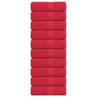 VidaXL Washandjes frogn 10 st 30x30 cm 360 g/m² rood