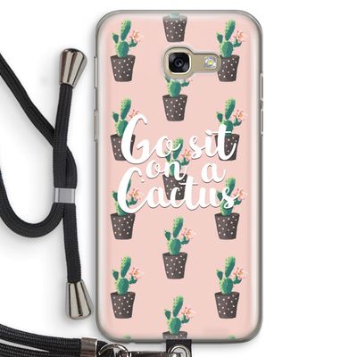Cactus quote: Samsung Galaxy A5 (2017) Transparant Hoesje met koord