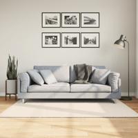 VidaXL Vloerkleed istan hoogpolig glanzend 140x200 cm crèmekleurig