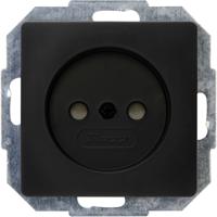 KOPP Paris HK05 Inbouw Stopcontact Enkelvoudig - Mat Zwart - Kinderbeveiliging