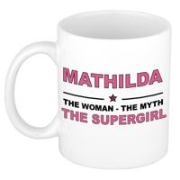 Mathilda cadeau mok - Woman Myth Supergirl - naam koffiemok - 300 ml - collega - moederdag