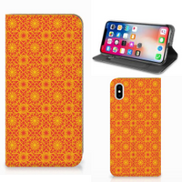 Apple iPhone Xs Max Hoesje met Magneet Batik Oranje - thumbnail