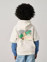 Sweater voor jongens met dubbele mouwen ecru