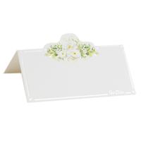 Naamkaartjes/plaatskaartjes - bruiloft - groen/zilver - 8x stuks - 10 x 5 cm