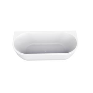 Wiesbaden Half Vrijstaand ligbad Zenn 180x80 cm Met Waste Mat Wit