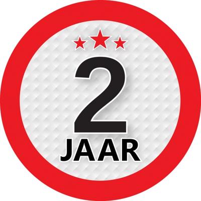 2 jaar leeftijd sticker - rond - Dia 9 cm - 2 jaar verjaardag - jubileum - leeftijd versiering