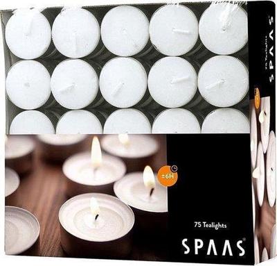 Theelicht wit 6u doos 75st - Spaas