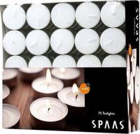 Theelicht wit 6u doos 75st - Spaas