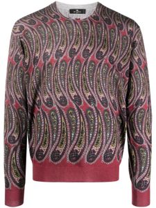 ETRO pull en maille intarsia à manches longues - Rouge