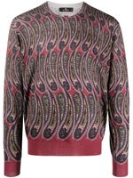 ETRO pull en maille intarsia à manches longues - Rouge