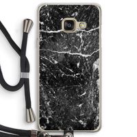 Zwart marmer: Samsung Galaxy A3 (2016) Transparant Hoesje met koord