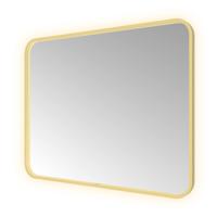 Spiegel Hotbath &MORE 80x100 cm LED-Verlichting Spiegelverwarming Rechthoek Afgerond Geborsteld Messing PVD