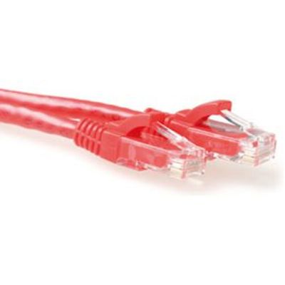 ACT Rode 0,5 meter U/UTP CAT6 patchkabel snagless met RJ45 connectoren