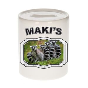 Dieren liefhebber maki familie spaarpot - maki apen cadeau