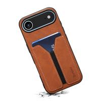 Denior iPhone 17 Air hoesje - Backcover met kaarthouder - Bruin