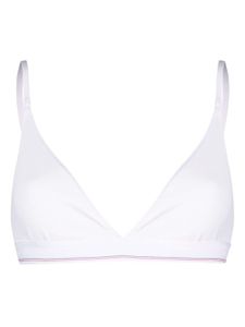 Alexander Wang brassière triangles à logo en jacquard - Blanc