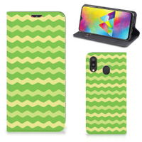 Samsung Galaxy M20 Hoesje met Magneet Waves Green - thumbnail