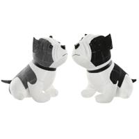 Deurstoppers Hond - zwart/grijs/wit - polyester - 29 x 18 x 26 cm
