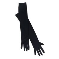 Verkleed handschoenen voor dames - zwart - one size - lang model   -