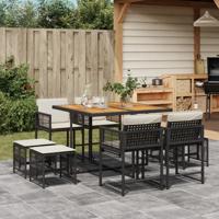 9-delige Tuinset poly rattan zwart 9-delige Tuinset poly rattan zwart