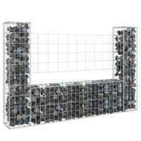 Schanskorf U-vormig met 2 palen 140x20x100 cm ijzer