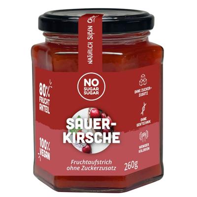 No Sugar Sugar Fruitspread Zure Kersen (260 gr)