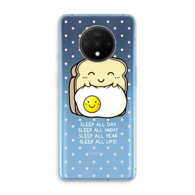 Sleep All Day: OnePlus 7T Transparant Hoesje