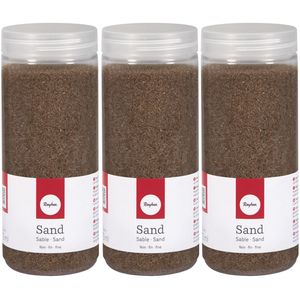 3x Fijn decoratie zand mokka bruin 475 ml