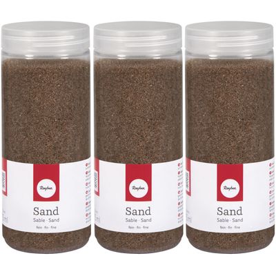 3x Fijn decoratie zand mokka bruin 475 ml