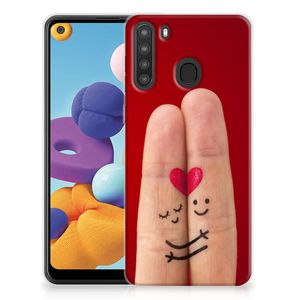 Samsung Galaxy A21 Silicone Back Cover Liefde - Origineel Romantisch Cadeau