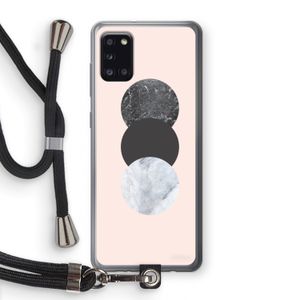 Marmeren cirkels: Samsung Galaxy A31 Transparant Hoesje met koord
