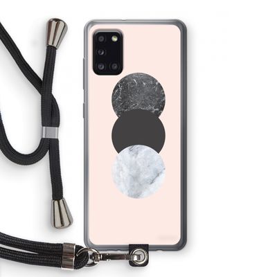 Marmeren cirkels: Samsung Galaxy A31 Transparant Hoesje met koord