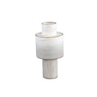 PTMD Shico White iron vase white wash round S - thumbnail