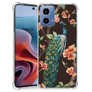 Motorola Moto G34 Case Anti-shock Pauw met Bloemen