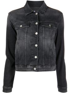 FRAME veste en jean à effet délavé - Noir