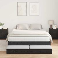 Opbergbedframe Zwart eiken 236.5 x 140 x 31.5 cm Bewerkt hout