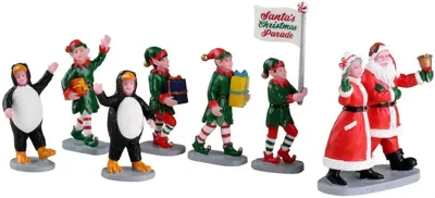 Lemax santa&apos;s elf parade kerstdorp tafereel Caddington Village 2022
