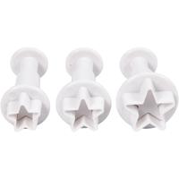 Creativ Company Uitsteekvormen met stempel, ster, d 2,1+2,3+2,6 cm, wit, 3 stuk/ 1 doos