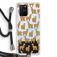 Alpacas: Samsung Galaxy S10 Lite Transparant Hoesje met koord