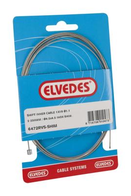 Schakel binnenkabel Elvedes voor Shimano 2250mm RVS ø1,1mm Shimano N-nippel (op kaart) - Zilver