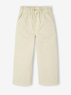 Wijde broek met plumetis ecru