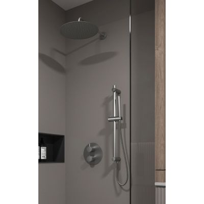 Regendouche set SaniClear Iron | Inbouw | 30 cm | Thermostaatkraan | 2-weg | Rond | Verouderd ijzer - Gunmetal