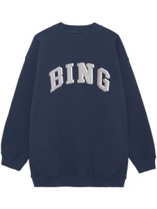 ANINE BING sweat à logo imprimé - Bleu