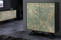 Massief houten dressoir MOUNTAIN SOUL 120 cm kast van echt natuursteen acacia - 43794