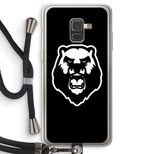Angry Bear (black): Samsung Galaxy A8 (2018) Transparant Hoesje met koord
